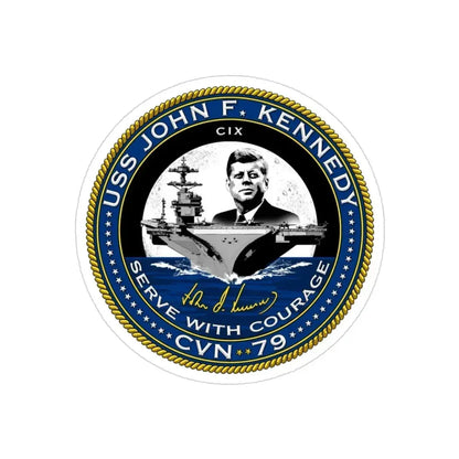 CVN 79 USS John F Kennedy (U.S. Navy) Transparent STICKER Die-Cut Vinyl Decal 3 Inch Transparent - The Sticker Space