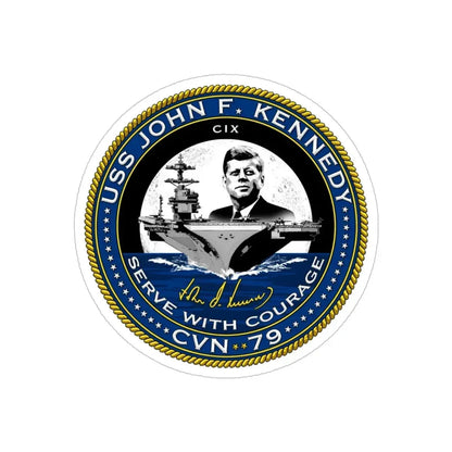 CVN 79 USS John F Kennedy (U.S. Navy) Transparent STICKER Die-Cut Vinyl Decal 5 Inch Transparent - The Sticker Space