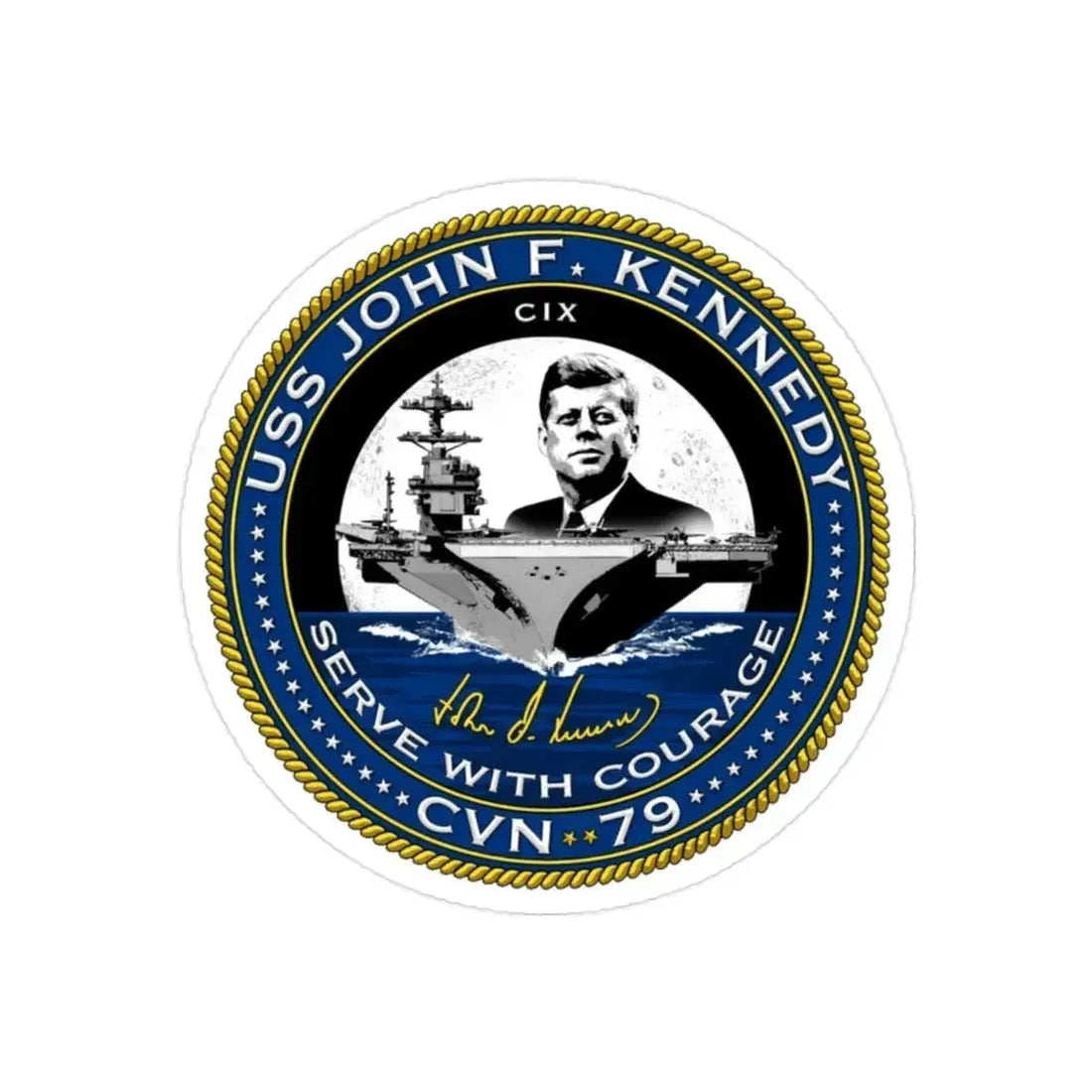 CVN 79 USS John F Kennedy (U.S. Navy) Transparent STICKER Die-Cut Vinyl Decal - The Sticker Space