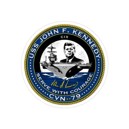 CVN 79 USS John F Kennedy (U.S. Navy) Transparent STICKER Die-Cut Vinyl Decal - The Sticker Space