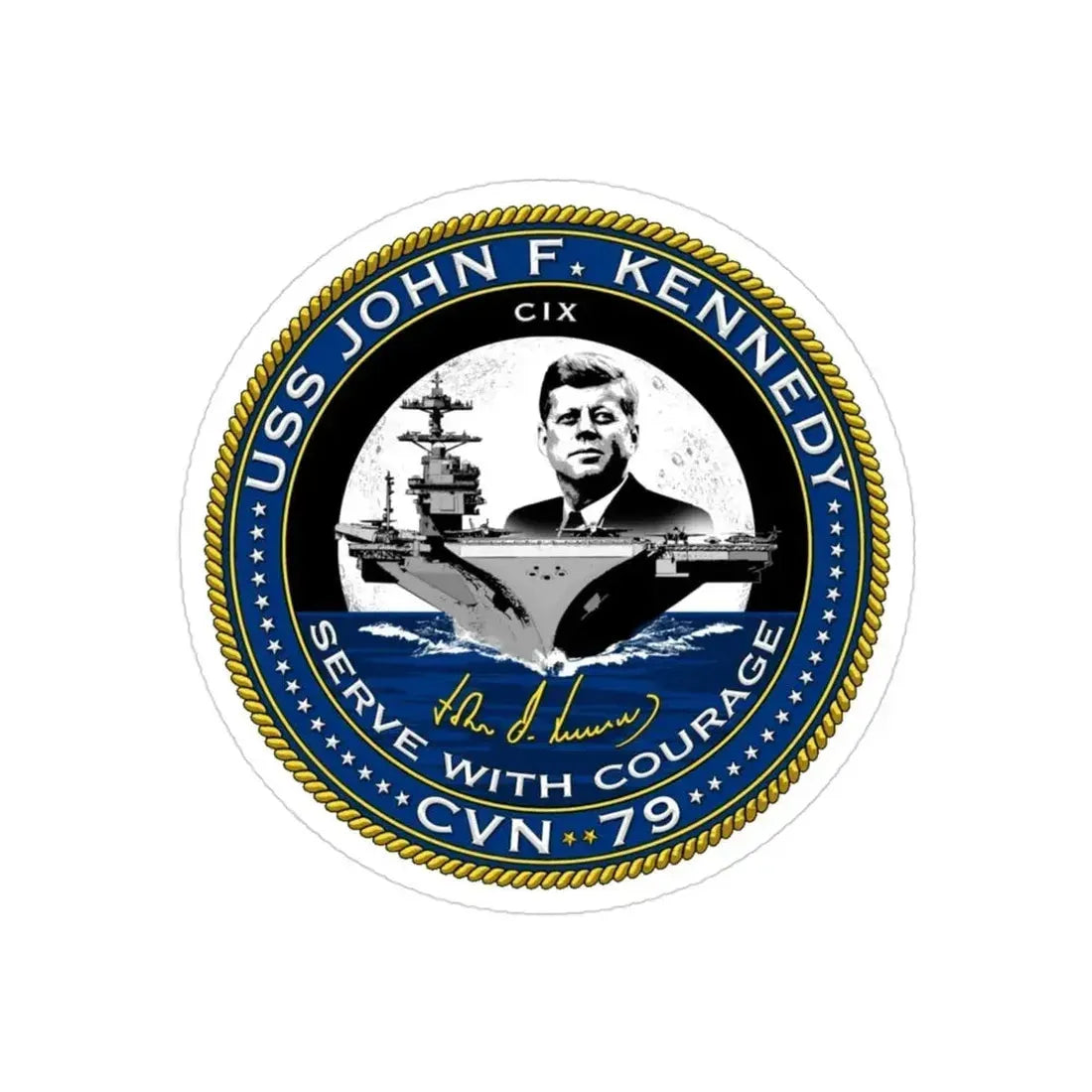 CVN 79 USS John F Kennedy (U.S. Navy) Transparent STICKER Die-Cut Vinyl Decal - The Sticker Space