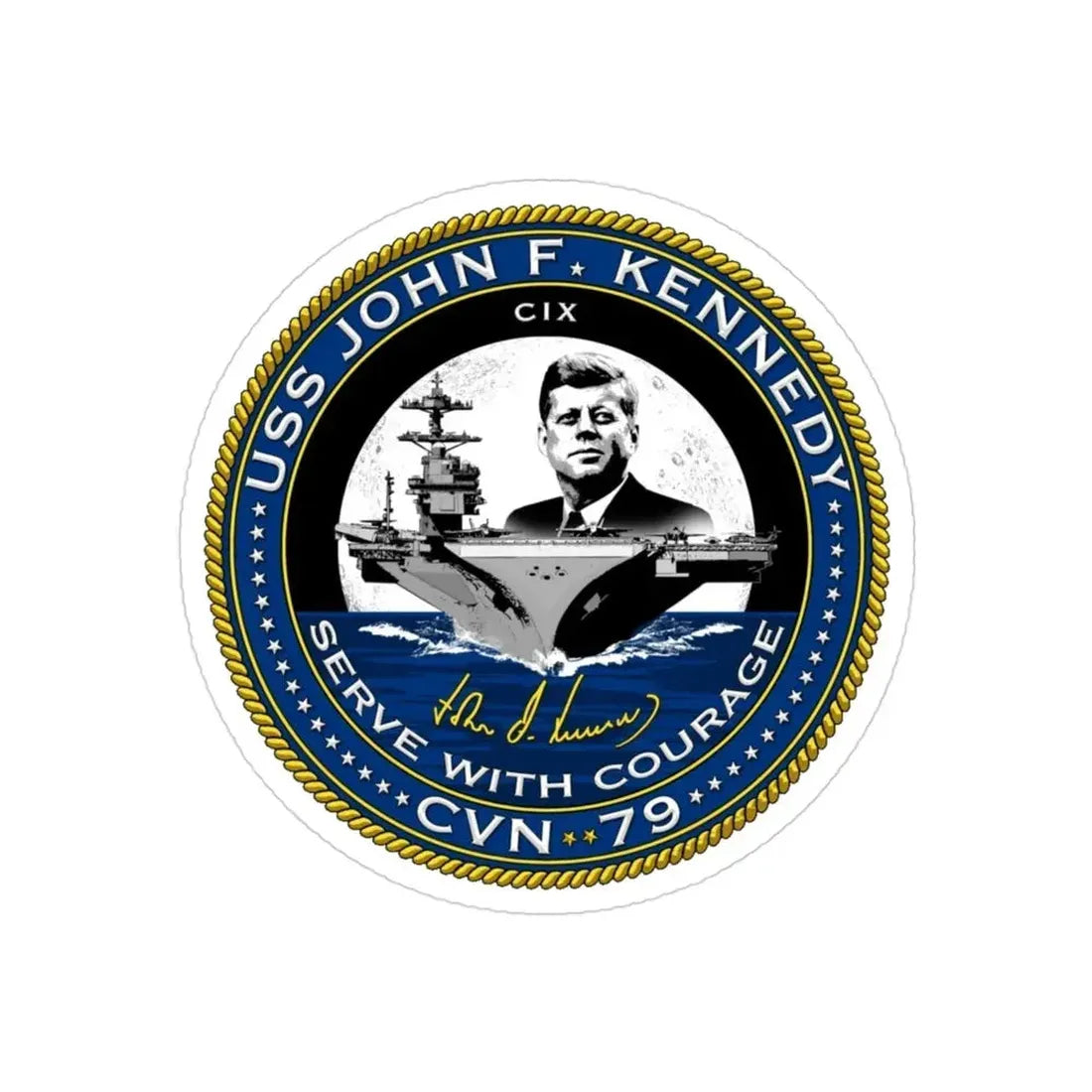 CVN 79 USS John F Kennedy (U.S. Navy) Transparent STICKER Die-Cut Vinyl Decal - The Sticker Space