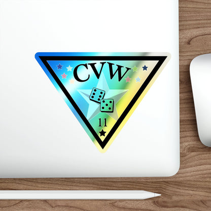 CVW 11 Carrier Air Wing (U.S. Navy) Holographic STICKER Die-Cut Vinyl Decal-The Sticker Space