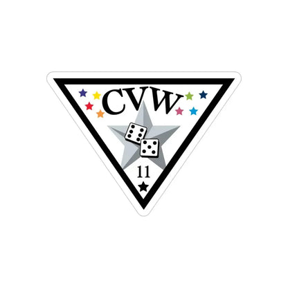 CVW 11 Carrier Air Wing (U.S. Navy) Transparent STICKER Die-Cut Vinyl Decal 5 Inch Transparent - The Sticker Space