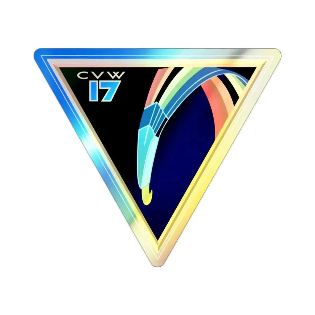 CVW 17 Carrier Air Wing (U.S. Navy) Holographic STICKER Die-Cut Vinyl Decal 2 Inch Holographic - The Sticker Space
