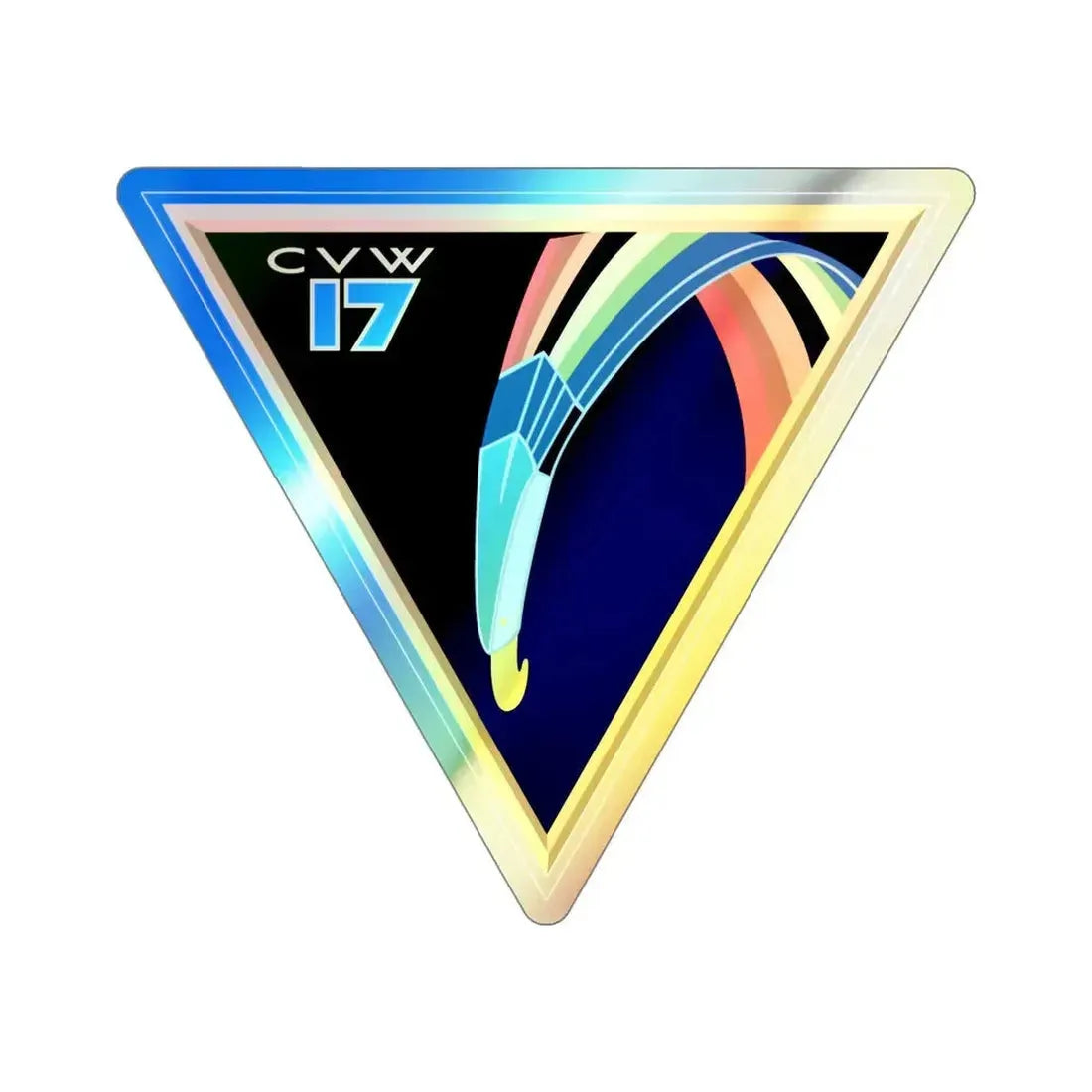 CVW 17 Carrier Air Wing (U.S. Navy) Holographic STICKER Die-Cut Vinyl Decal 5 Inch Holographic - The Sticker Space