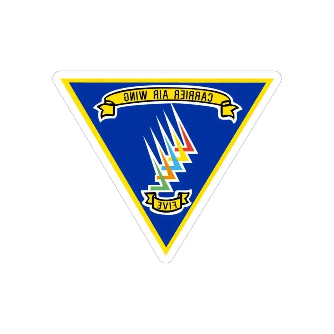 CVW 5 Carrier Air Wing (U.S. Navy) REVERSE PRINT Transparent Die-Cut STICKER 3 Inch Die-Cut Transparent - The Sticker Space