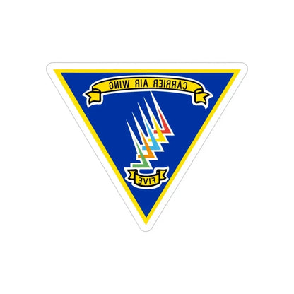 CVW 5 Carrier Air Wing (U.S. Navy) REVERSE PRINT Transparent Die-Cut STICKER 6 Inch Die-Cut Transparent - The Sticker Space