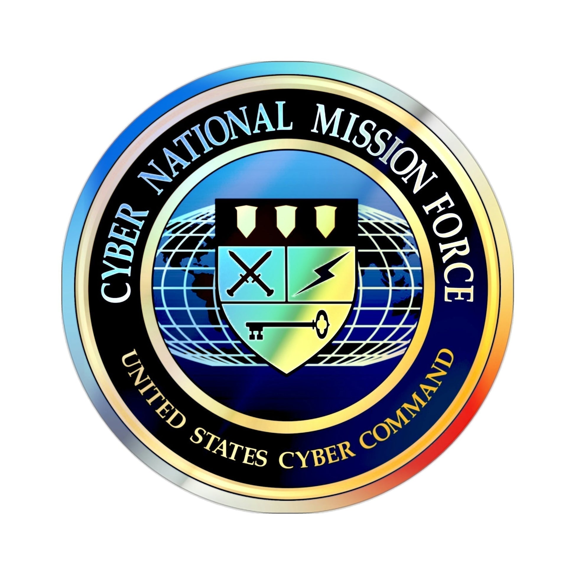 Cyber National Mission Force (U.S. Army) Holographic STICKER Die-Cut Vinyl Decal-2 Inch-The Sticker Space