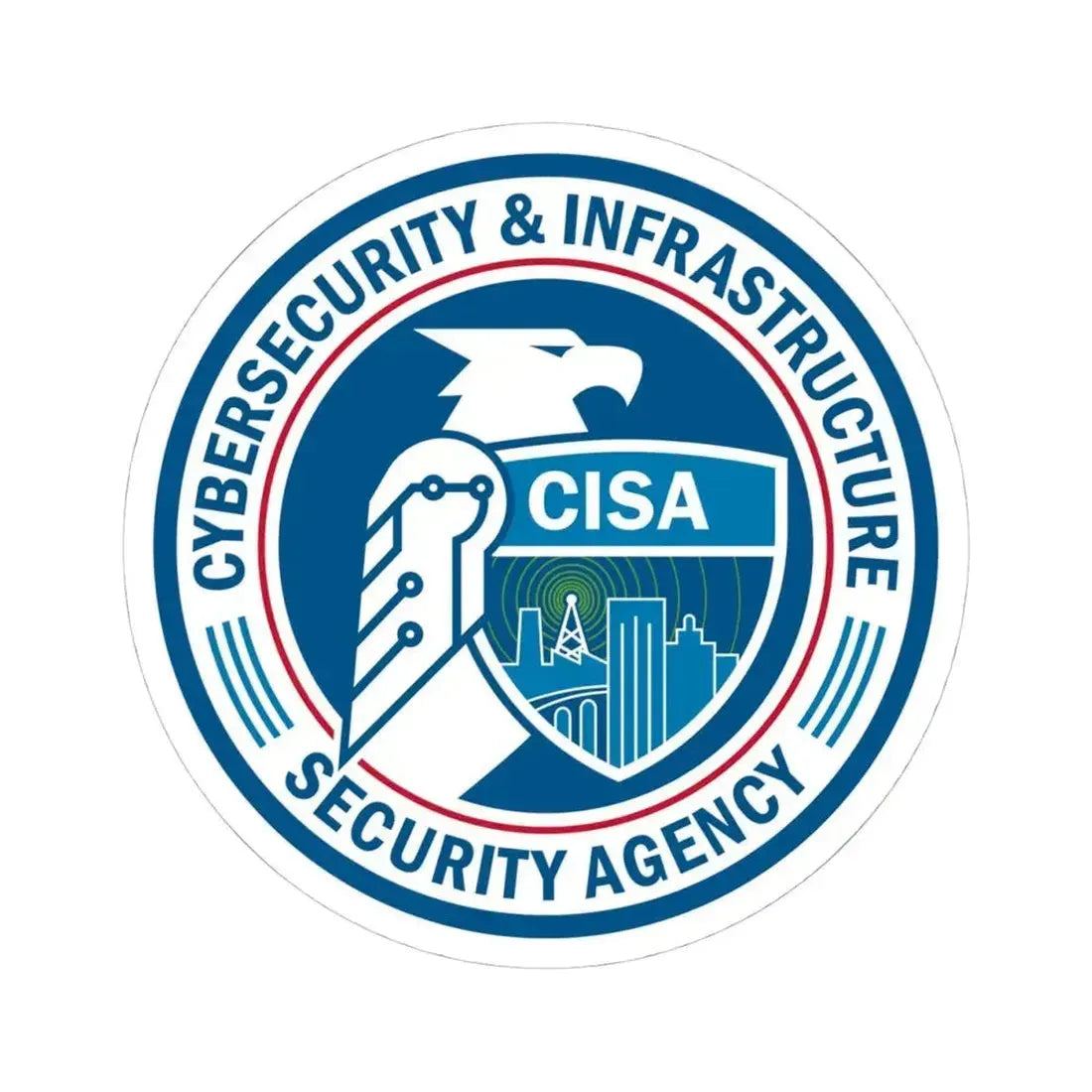 Cybersecurity and Infrastructure Security Agency CISA - STICKER Vinyl Kiss-Cut Decal 4 Inch White - The Sticker Space