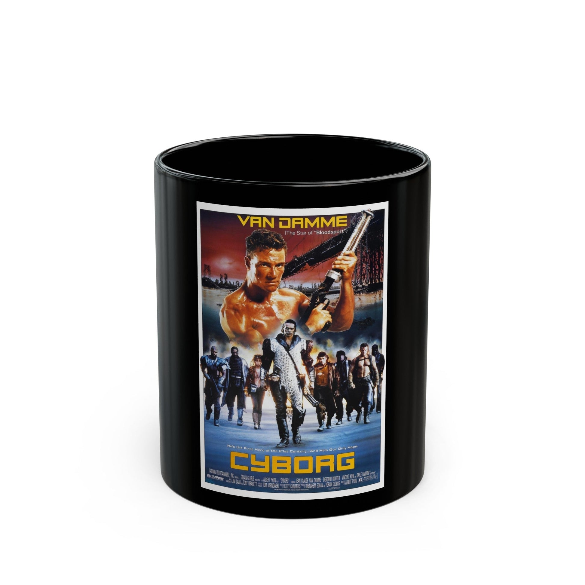 CYBORG 1989 Movie Poster - Black Coffee Mug-11oz-The Sticker Space