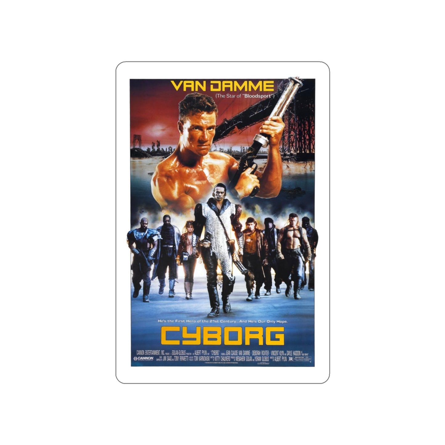 CYBORG 1989 Movie Poster STICKER Vinyl Die-Cut Decal-3 Inch-The Sticker Space