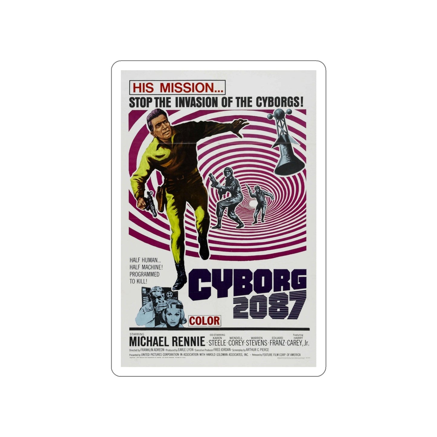 CYBORG 2087 1966 Movie Poster STICKER Vinyl Die-Cut Decal-5 Inch-The Sticker Space