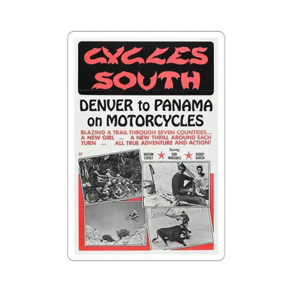Cycles South 1971 Movie Poster STICKER Vinyl Die-Cut Decal 4 Inch - The Sticker Space