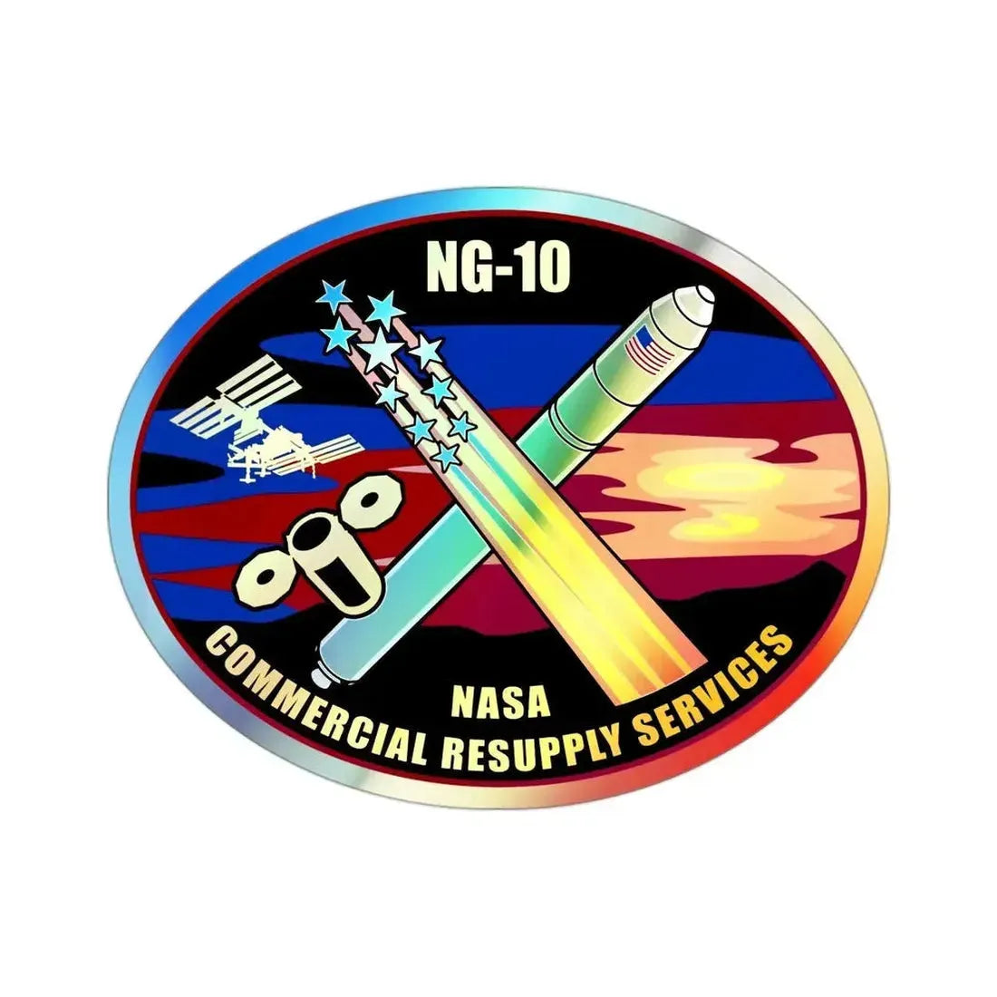Cygnus NG-10 (SpaceX) Holographic STICKER Die-Cut Vinyl Decal - The Sticker Space