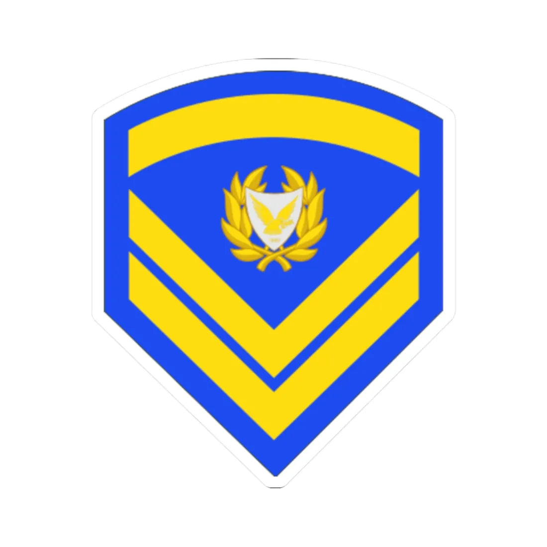 Cyprus Air Force OR 6 (Cyprus) (Military Rank) STICKER Vinyl Kiss-Cut Decal 2 Inch White - The Sticker Space