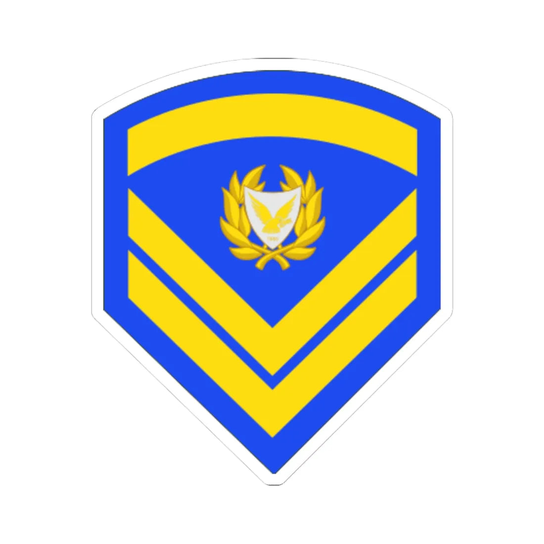 Cyprus Air Force OR 6 (Cyprus) (Military Rank) STICKER Vinyl Kiss-Cut Decal 6 Inch White - The Sticker Space