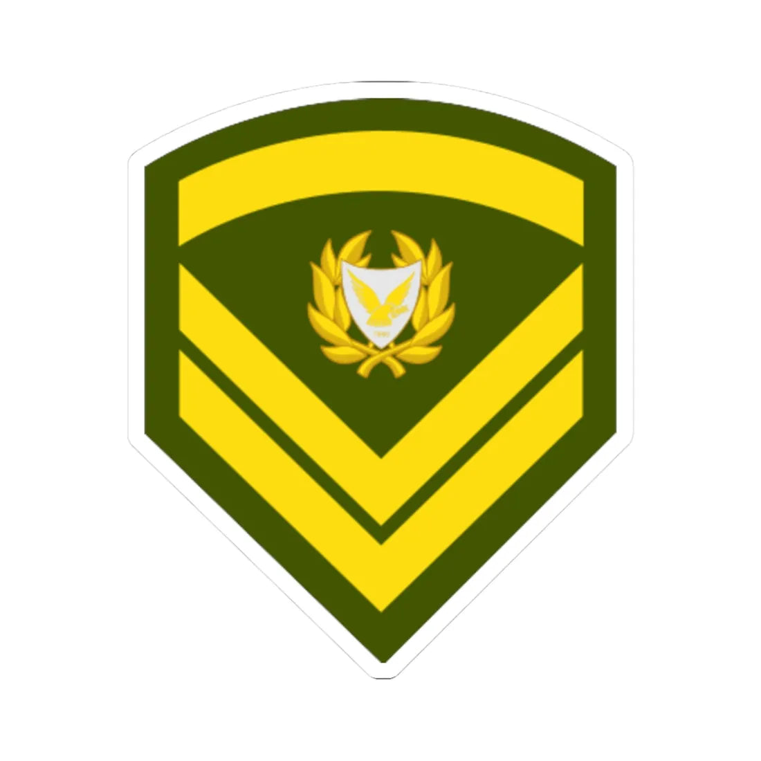 Cyprus Army OR 6 (Cyprus) (Military Rank) STICKER Vinyl Kiss-Cut Decal 3 Inch White - The Sticker Space