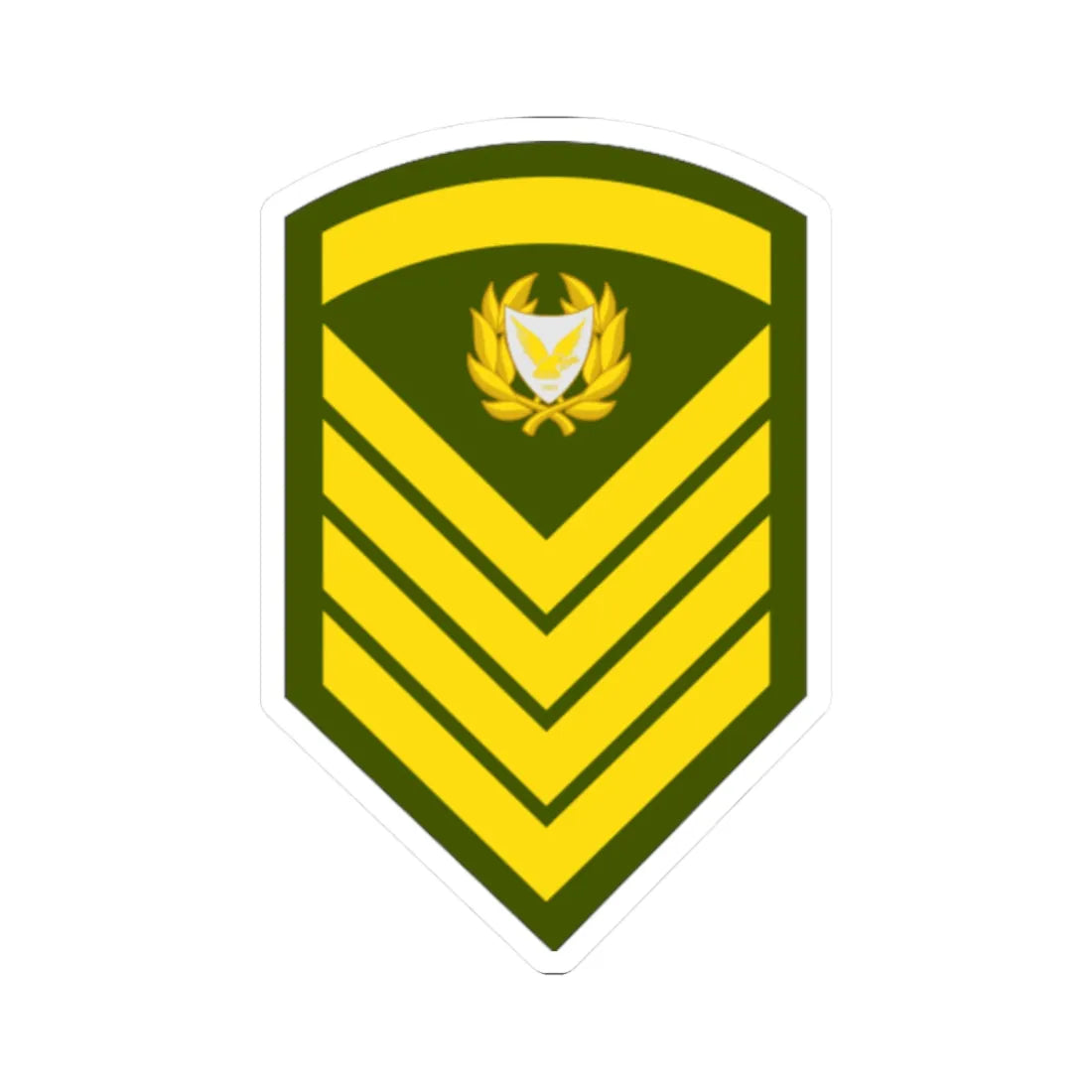Cyprus Army OR 8 (Cyprus) (Military Rank) STICKER Vinyl Kiss-Cut Decal 2 Inch White - The Sticker Space