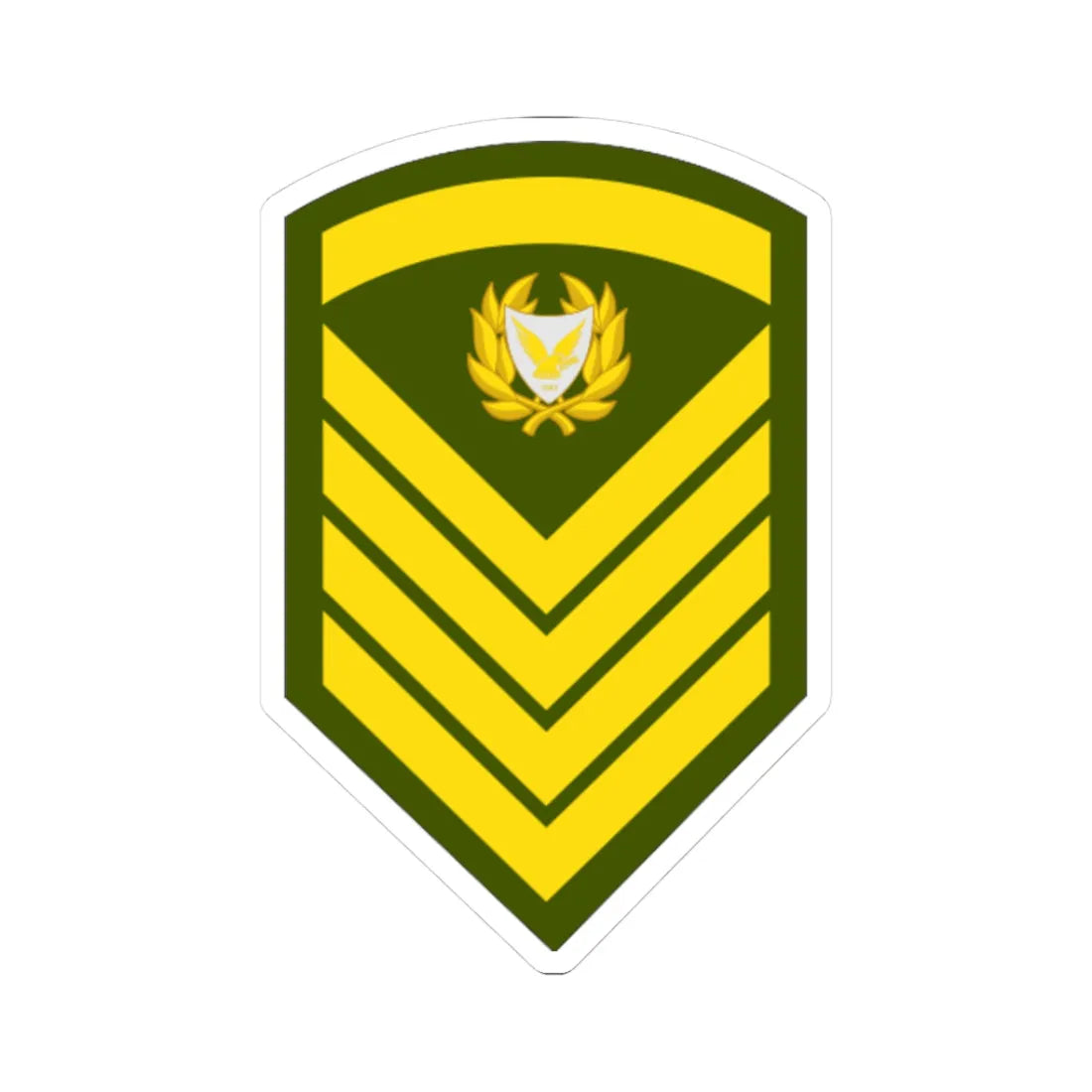 Cyprus Army OR 8 (Cyprus) (Military Rank) STICKER Vinyl Kiss-Cut Decal 3 Inch White - The Sticker Space