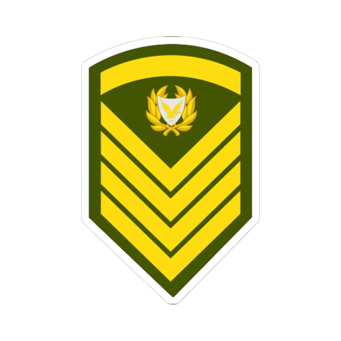 Cyprus Army OR 8 (Cyprus) (Military Rank) STICKER Vinyl Kiss-Cut Decal 6 Inch White - The Sticker Space