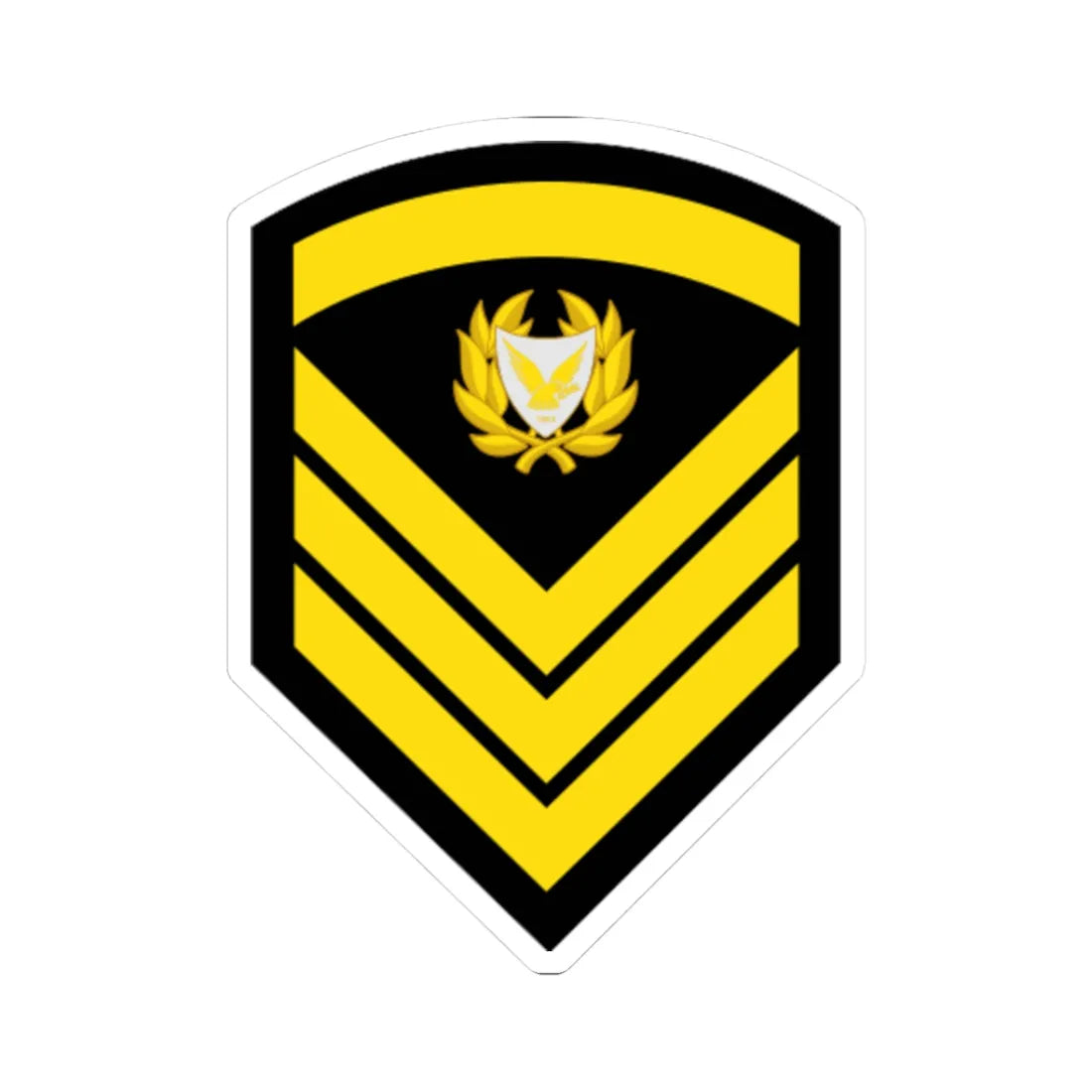 Cyprus Navy OR 7 (Cyprus) (Military Rank) STICKER Vinyl Kiss-Cut Decal 3 Inch White - The Sticker Space