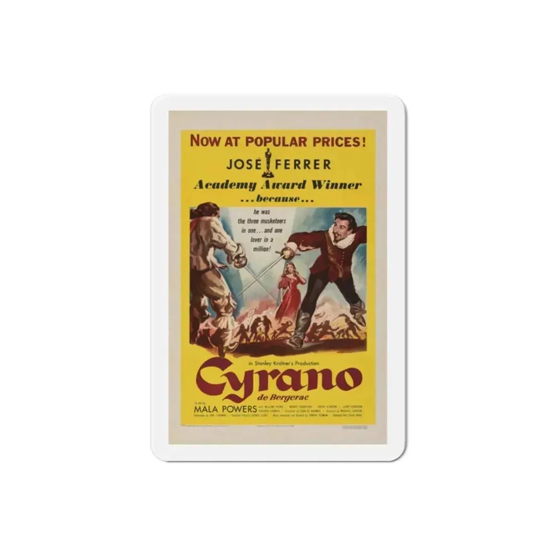 Cyrano de Bergerac 1950 Movie Poster Refrigerator Magnet 2 Inch - The Sticker Space