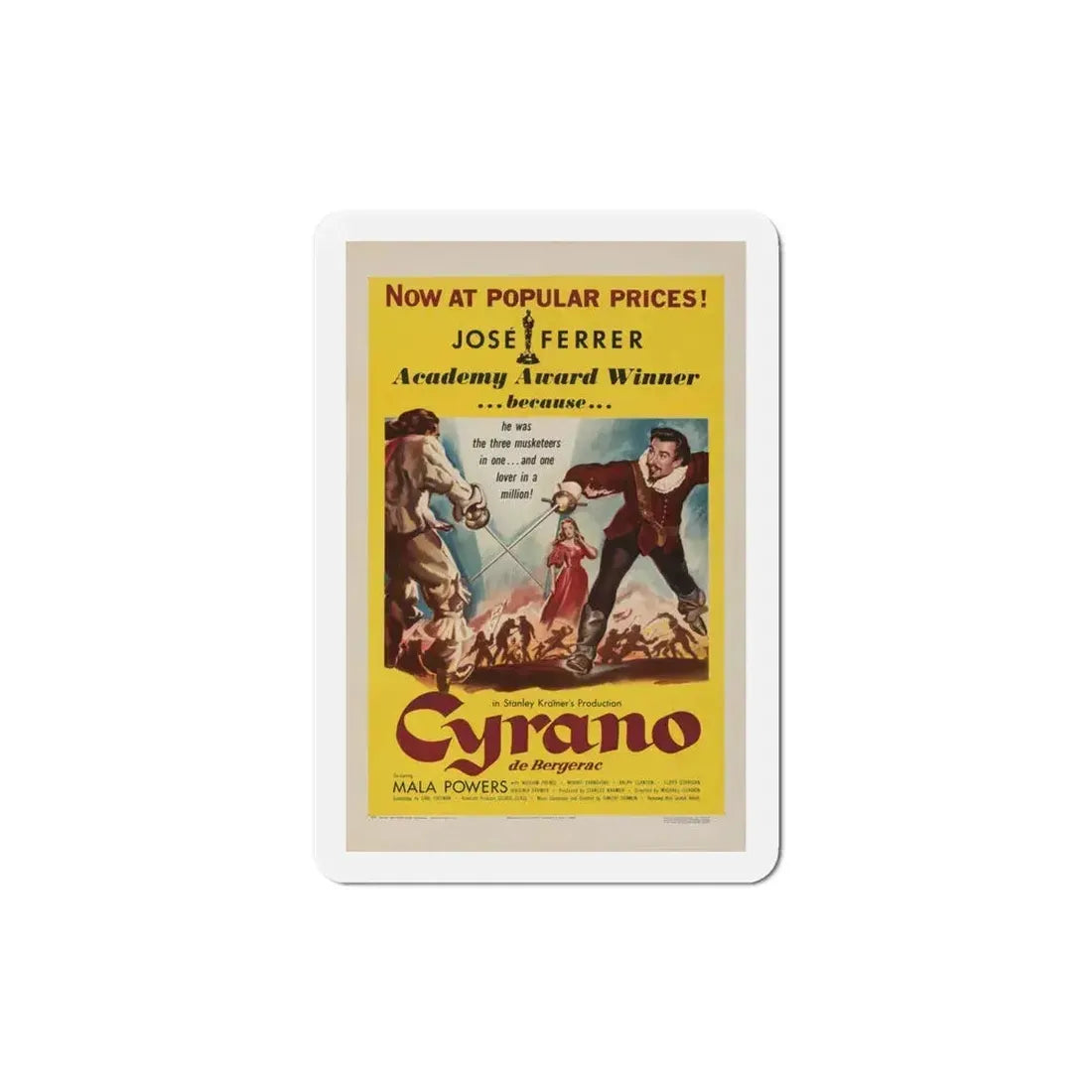 Cyrano de Bergerac 1950 Movie Poster Refrigerator Magnet 4 Inch - The Sticker Space