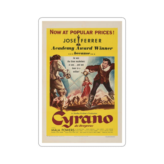 Cyrano de Bergerac 1950 Movie Poster STICKER Vinyl Die-Cut Decal-6 Inch-The Sticker Space