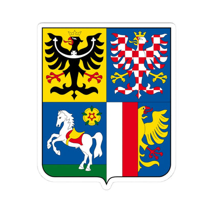 CZE Kraj Morawsko-Śląski COA (Czech Republic) (Coat of Arms) STICKER Vinyl Kiss-Cut Decal 4 Inch White - The Sticker Space
