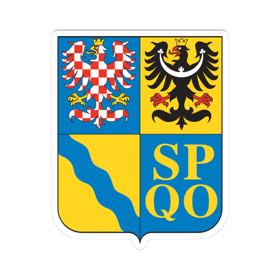CZE Kraj Ołomuniecki COA (Czech Republic) (Coat of Arms) STICKER Vinyl Kiss-Cut Decal 3 Inch White - The Sticker Space