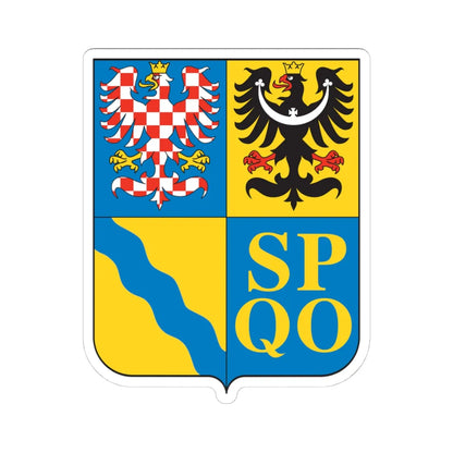 CZE Kraj Ołomuniecki COA (Czech Republic) (Coat of Arms) STICKER Vinyl Kiss-Cut Decal 4 Inch White - The Sticker Space