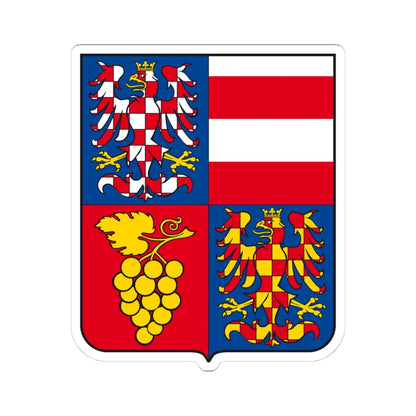 CZE Kraj Południowomorawski COA (Czech Republic) (Coat of Arms) STICKER Vinyl Kiss-Cut Decal 4 Inch White - The Sticker Space