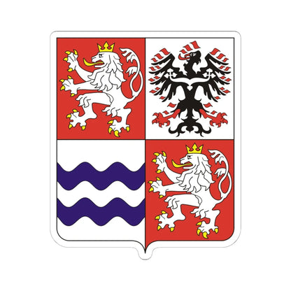 CZE Kraj Środkowoczeski COA (Czech Republic) (Coat of Arms) STICKER Vinyl Kiss-Cut Decal 6 Inch White - The Sticker Space