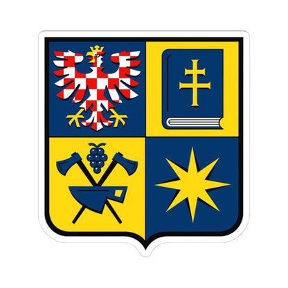 CZE Kraj Zliński COA (Czech Republic) (Coat of Arms) STICKER Vinyl Kiss-Cut Decal 4 Inch White - The Sticker Space