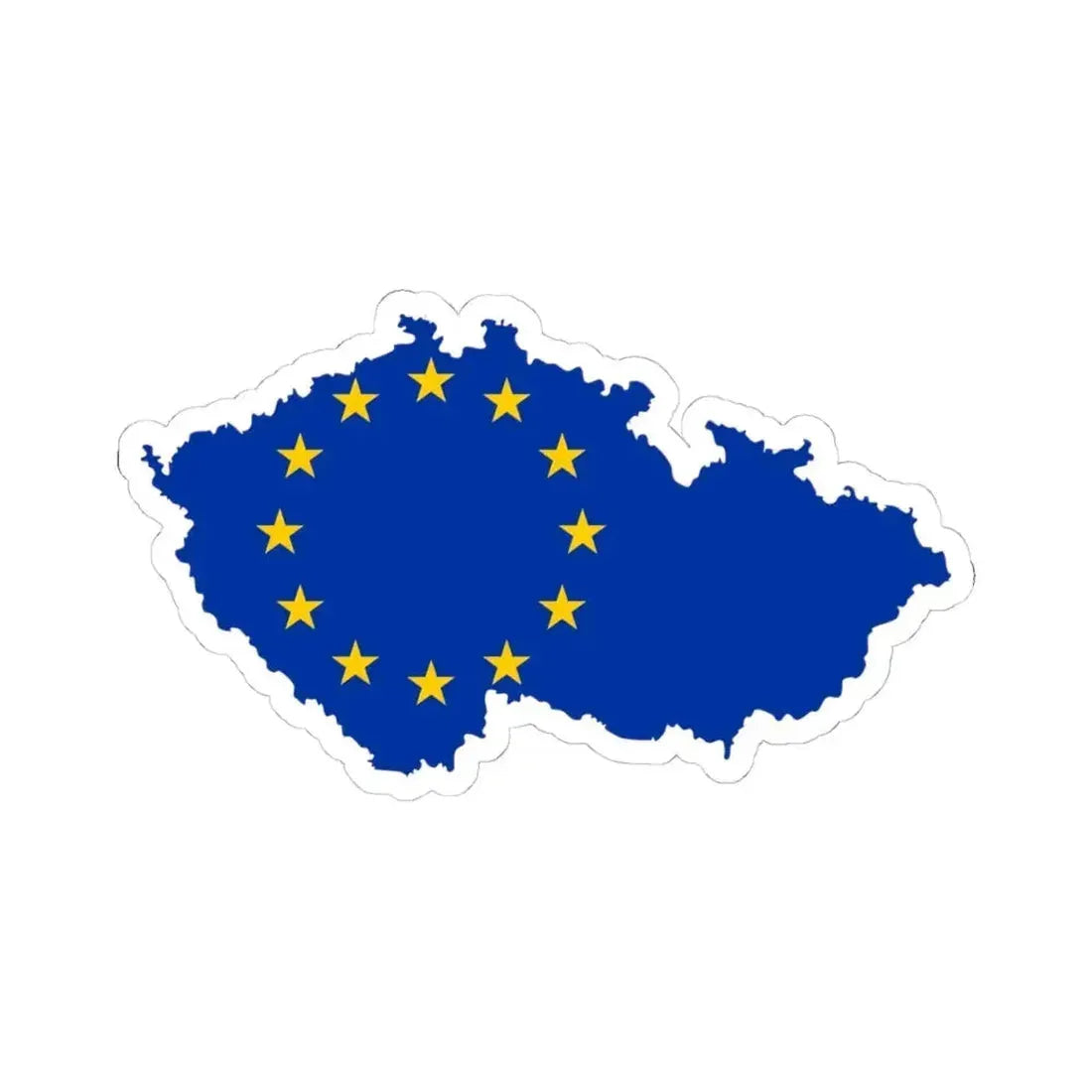 Czech Republic EU (Czech Republic) STICKER Vinyl Kiss-Cut Decal 4 Inch White - The Sticker Space