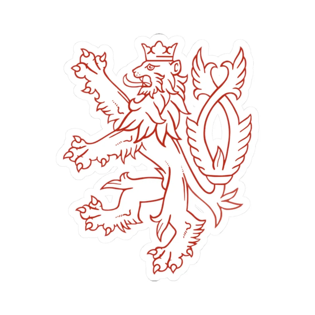 Czech State aircraft marking (Czech Republic) (Coat of Arms) STICKER Vinyl Kiss-Cut Decal 2 Inch White - The Sticker Space