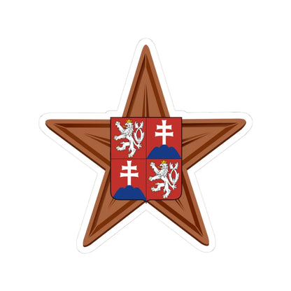 Czechoslovakia barnstar (Slovakia) (Coat of Arms) STICKER Vinyl Kiss-Cut Decal 3 Inch White - The Sticker Space