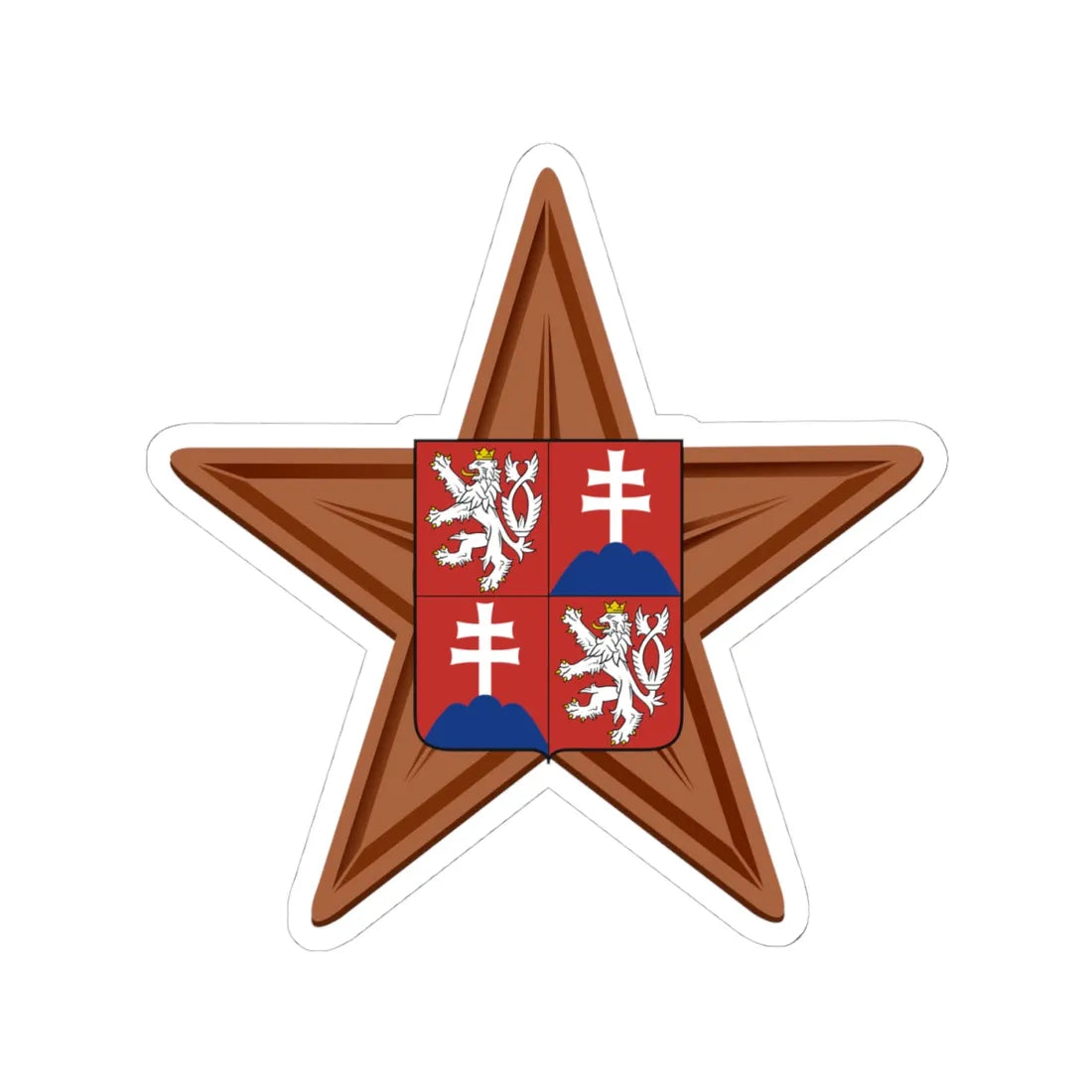 Czechoslovakia barnstar (Slovakia) (Coat of Arms) STICKER Vinyl Kiss-Cut Decal - The Sticker Space