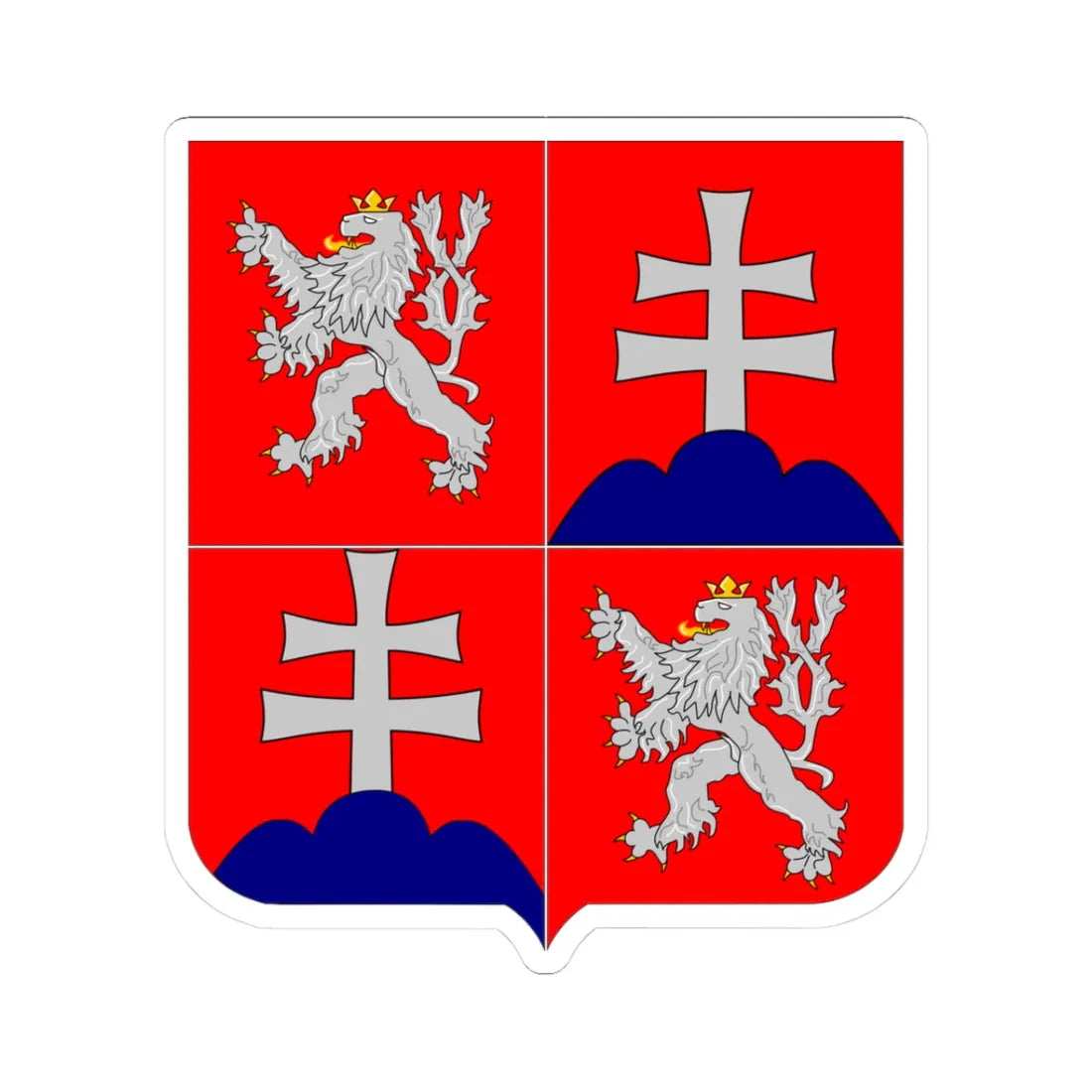 Czechoslovakia small (Slovakia) (Coat of Arms) STICKER Vinyl Kiss-Cut Decal 3 Inch White - The Sticker Space