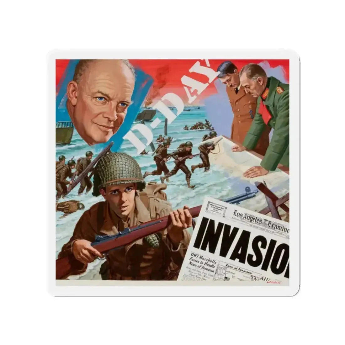 D-Day (Magazine Illustration) Refrigerator Magnet - The Sticker Space