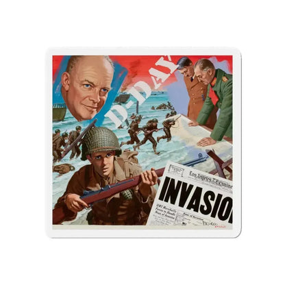 D-Day (Magazine Illustration) Refrigerator Magnet - The Sticker Space