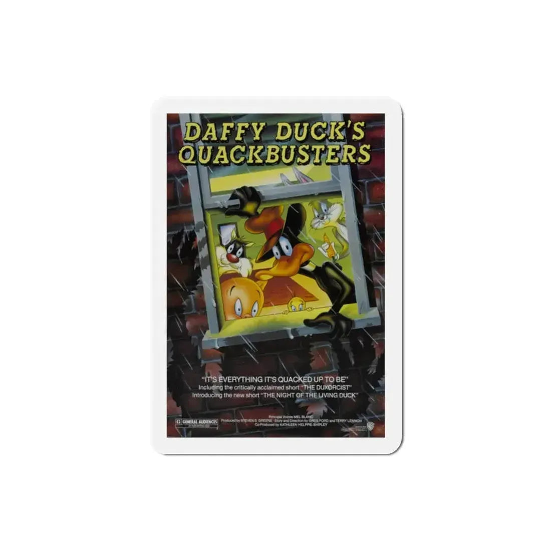 Daffy Duck's Quackbusters 1988 Movie Poster Refrigerator Magnet 2 Inch - The Sticker Space