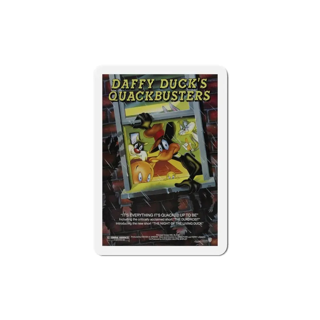 Daffy Duck's Quackbusters 1988 Movie Poster Refrigerator Magnet 5 Inch - The Sticker Space