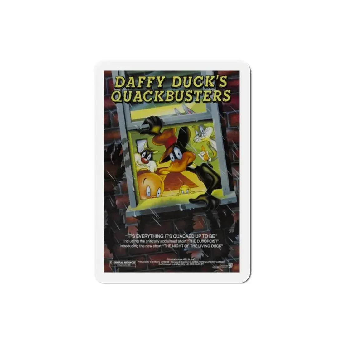 Daffy Duck's Quackbusters 1988 Movie Poster Refrigerator Magnet - The Sticker Space