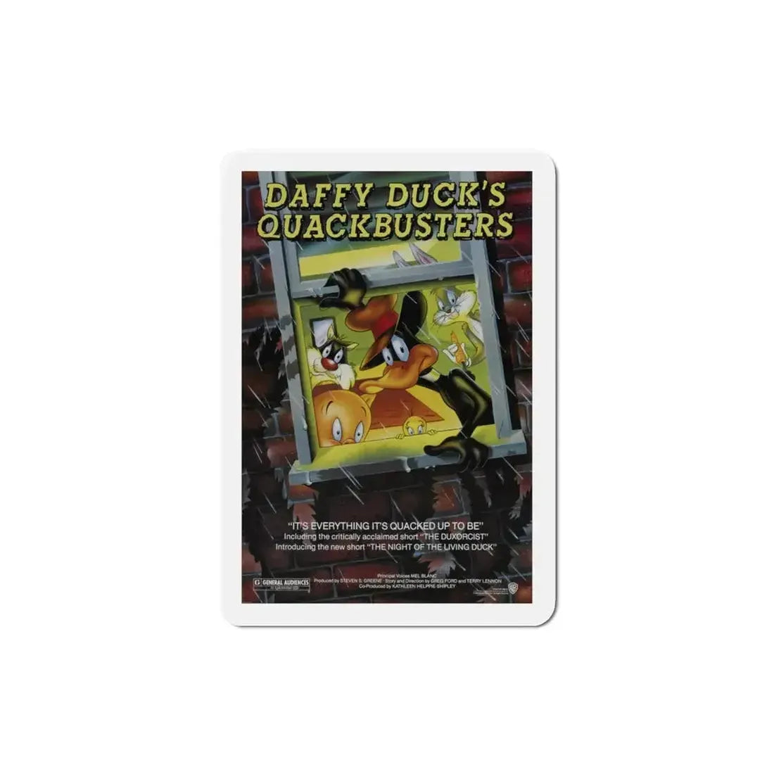 Daffy Duck's Quackbusters 1988 Movie Poster Refrigerator Magnet - The Sticker Space