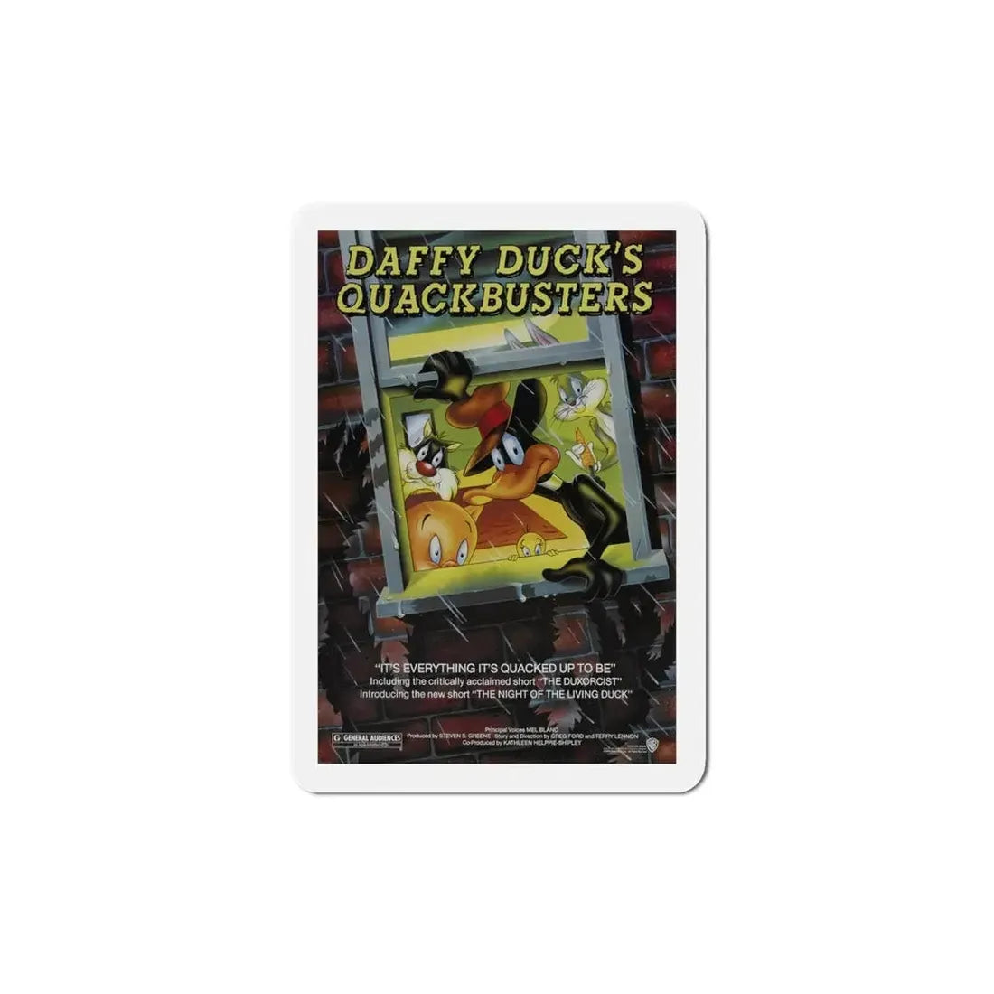 Daffy Duck's Quackbusters 1988 Movie Poster Refrigerator Magnet - The Sticker Space
