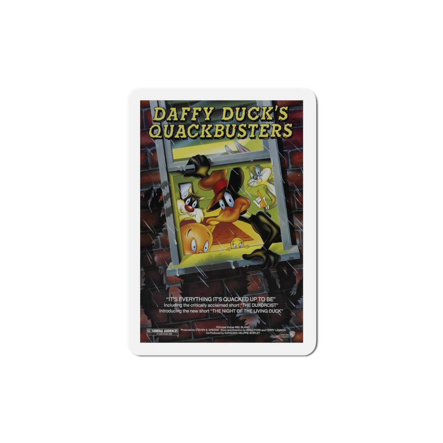 Daffy Duck's Quackbusters 1988 Movie Poster Die-Cut Magnet-4" x 4"-The Sticker Space