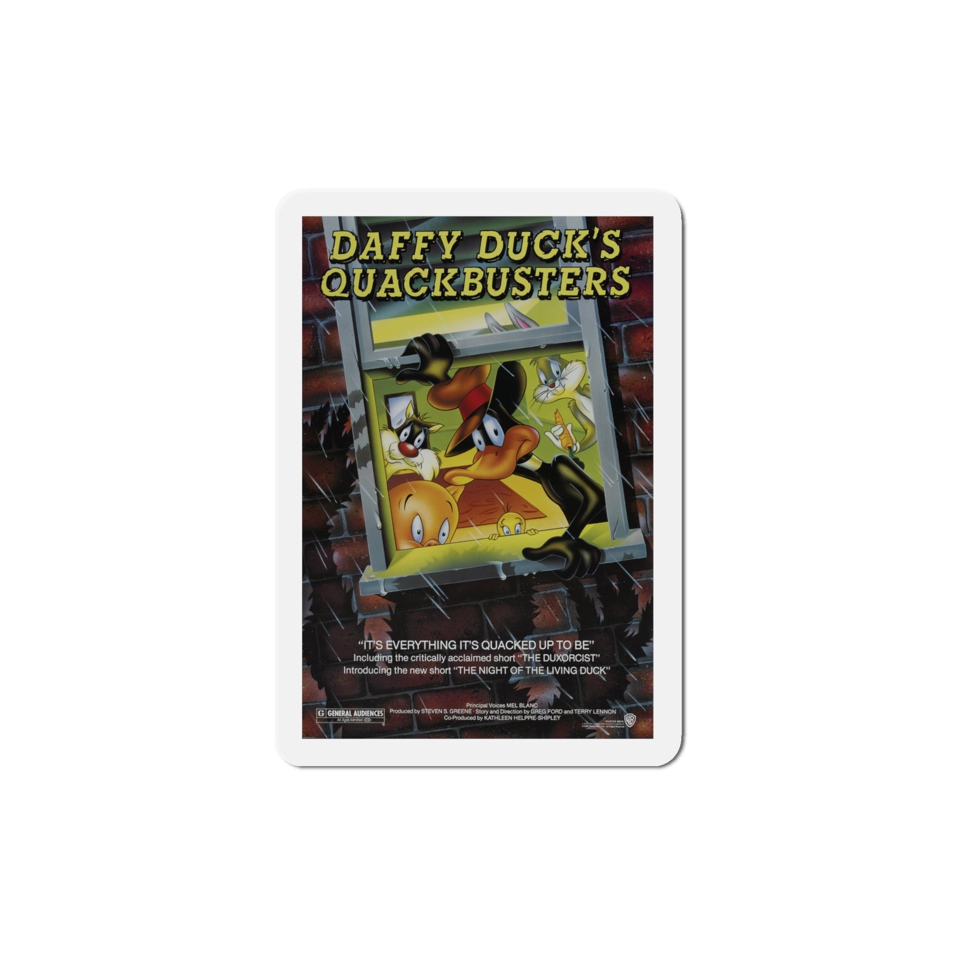 Daffy Duck's Quackbusters 1988 Movie Poster Die-Cut Magnet-4" x 4"-The Sticker Space