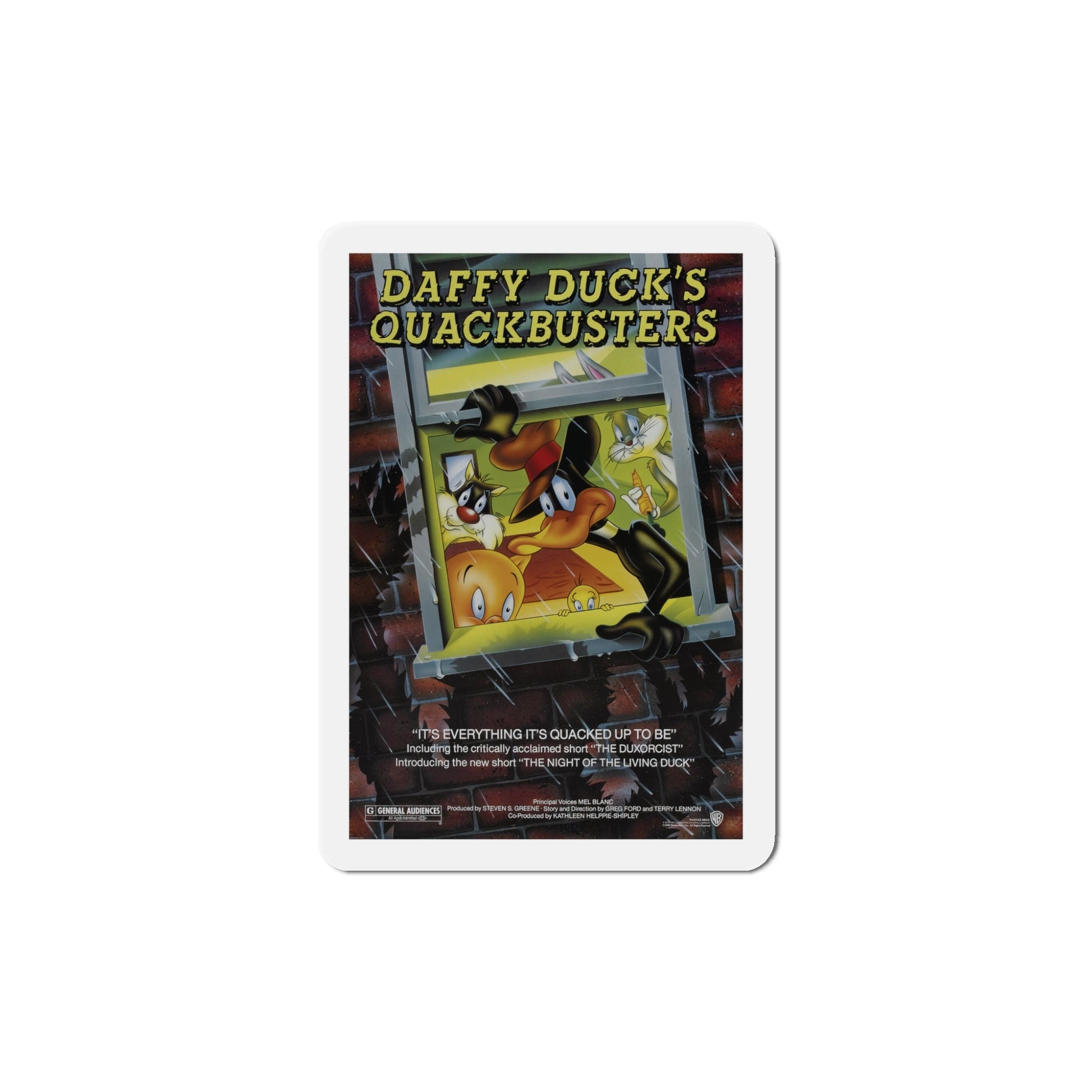 Daffy Duck's Quackbusters 1988 Movie Poster Die-Cut Magnet-5" x 5"-The Sticker Space